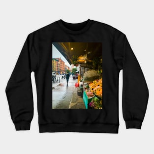 Street Flowers Shop Rain Upper West Side Manhattan NYC Crewneck Sweatshirt